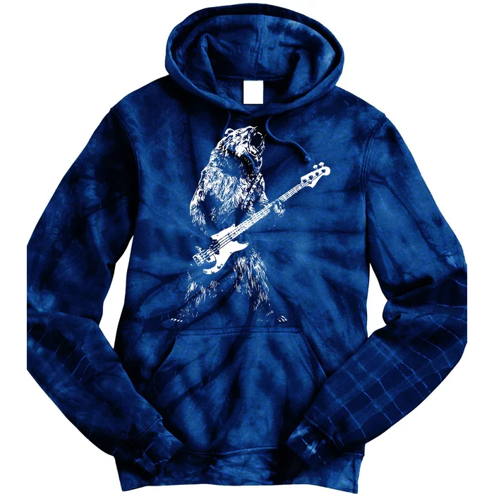 Bear Playing Guitar Funny Animal Funny Bear Guitar Tie Dye Hoodie