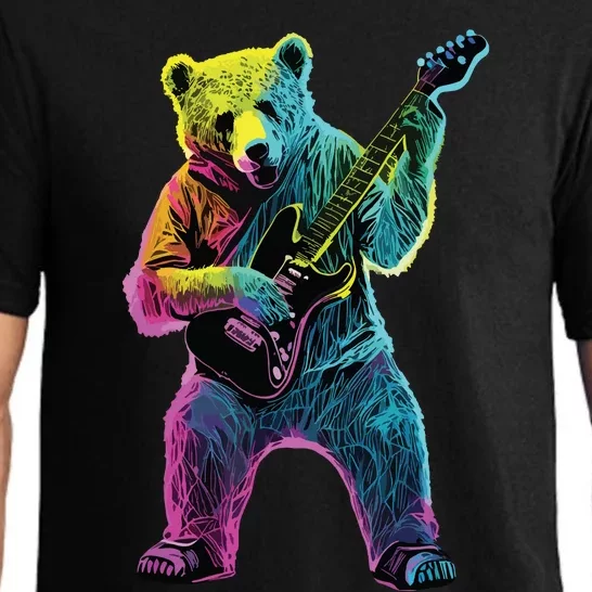 Bear Playing Guitar Guitar Player Pajama Set