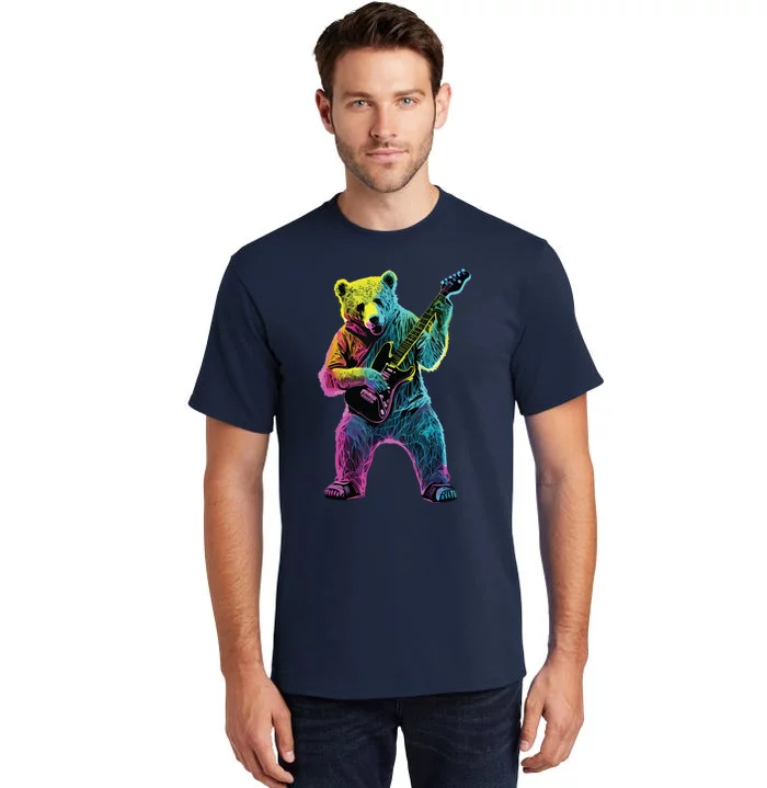 Bear Playing Guitar Guitar Player Tall T-Shirt