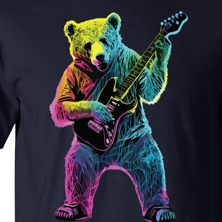 Bear Playing Guitar Guitar Player Tall T-Shirt