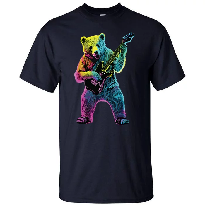 Bear Playing Guitar Guitar Player Tall T-Shirt