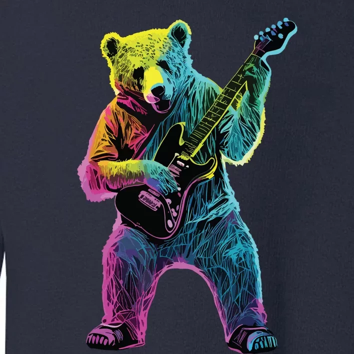 Bear Playing Guitar Guitar Player Toddler Sweatshirt