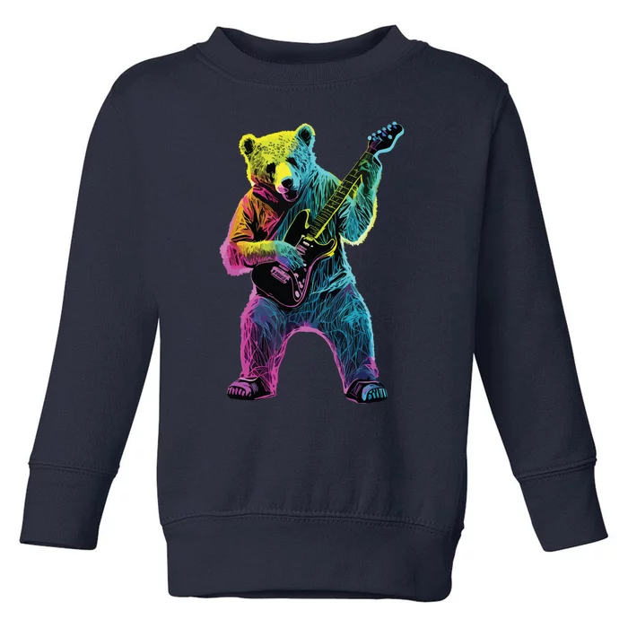 Bear Playing Guitar Guitar Player Toddler Sweatshirt