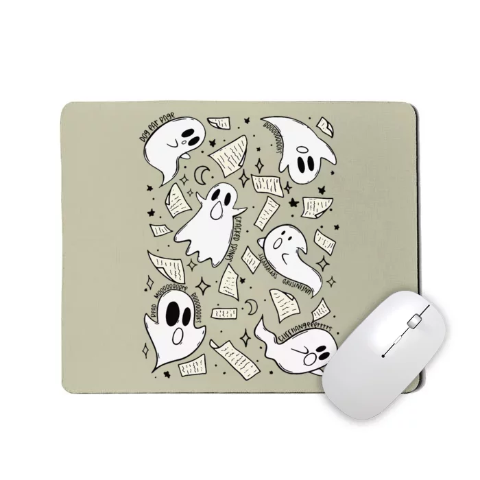 Book Page Ghosts Halloween Books Lover Mousepad