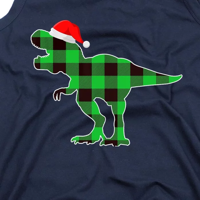 Buffalo Plaid Green Dinosaur T Rex Funny Christmas Boys Tank Top