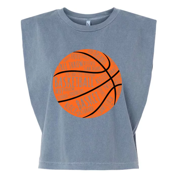 Basketball Player Gift Vintage Basketball Words Basketball Garment-Dyed Women's Muscle Tee