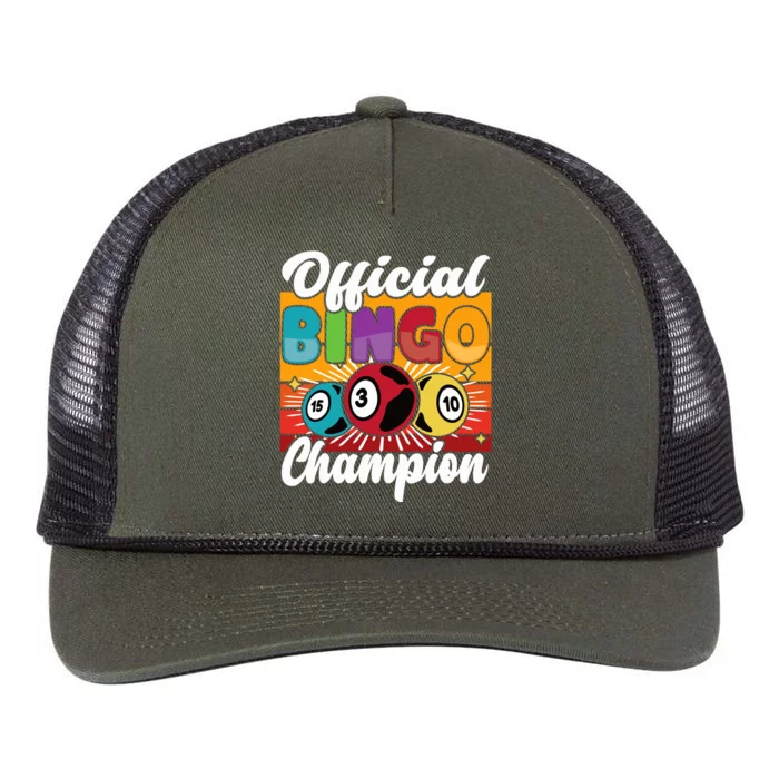 Bingo Player Gambling Bingo Champion Retro Rope Trucker Hat Cap