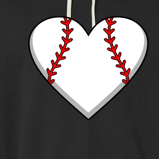 Baseball Player Heart Sports Lover Coach Graphic Great Gift Garment-Dyed Fleece Hoodie