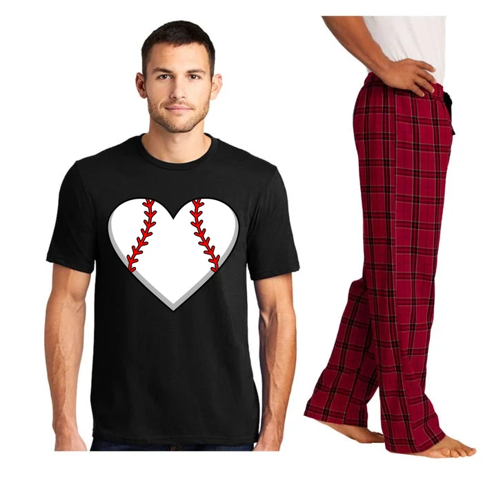 Baseball Player Heart Sports Lover Coach Graphic Great Gift Pajama Set