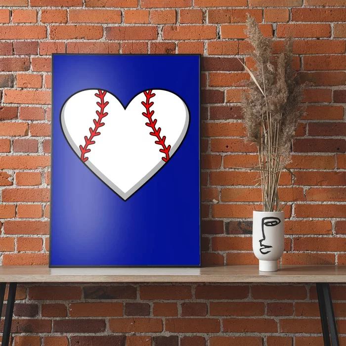 Baseball Player Heart Sports Lover Coach Graphic Great Gift Poster