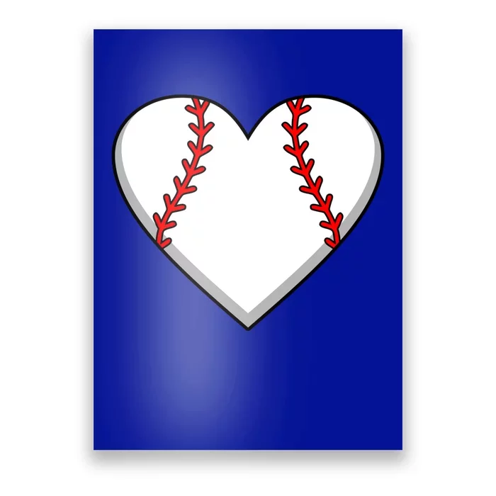 Baseball Player Heart Sports Lover Coach Graphic Great Gift Poster