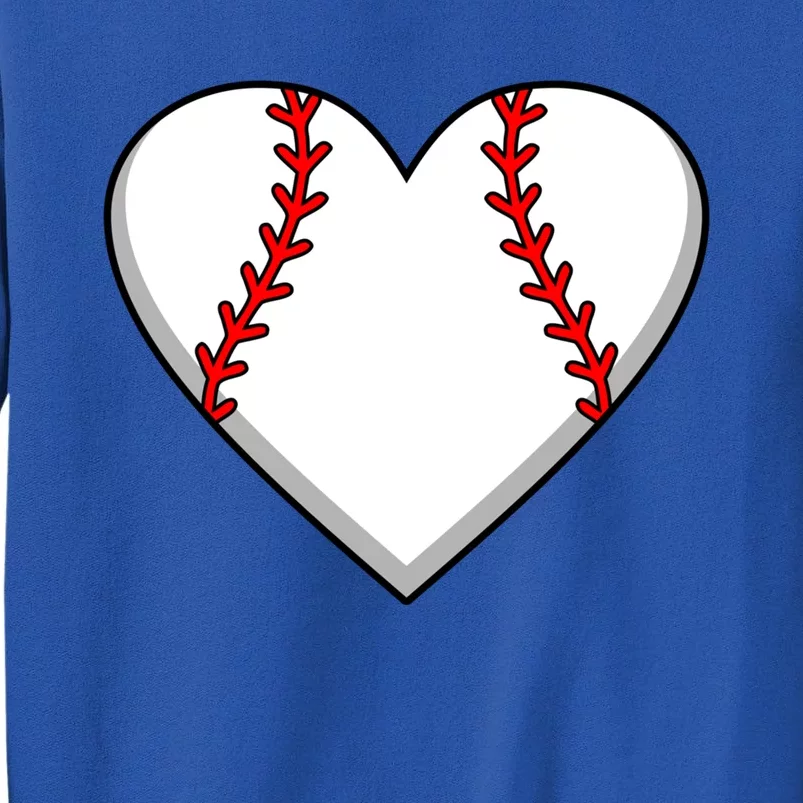 Baseball Player Heart Sports Lover Coach Graphic Great Gift Tall Sweatshirt