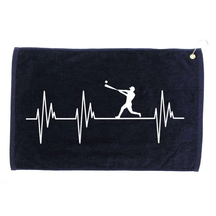 Baseball Player Heartbeat Sports Lover Coach Graphic Meaningful Gift Grommeted Golf Towel