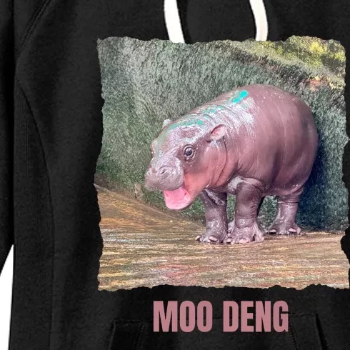 Baby Pygmy Hippo Moo Deng Women's Fleece Hoodie