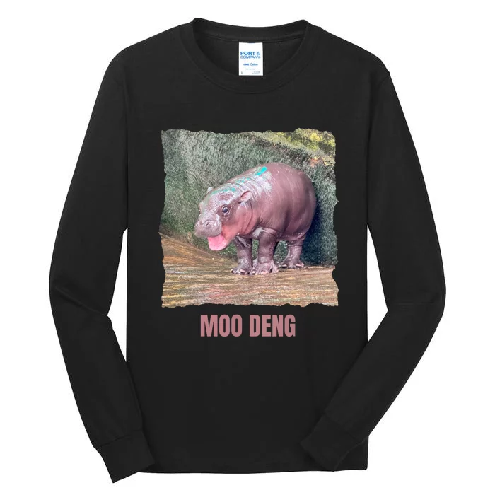 Baby Pygmy Hippo Moo Deng Tall Long Sleeve T-Shirt