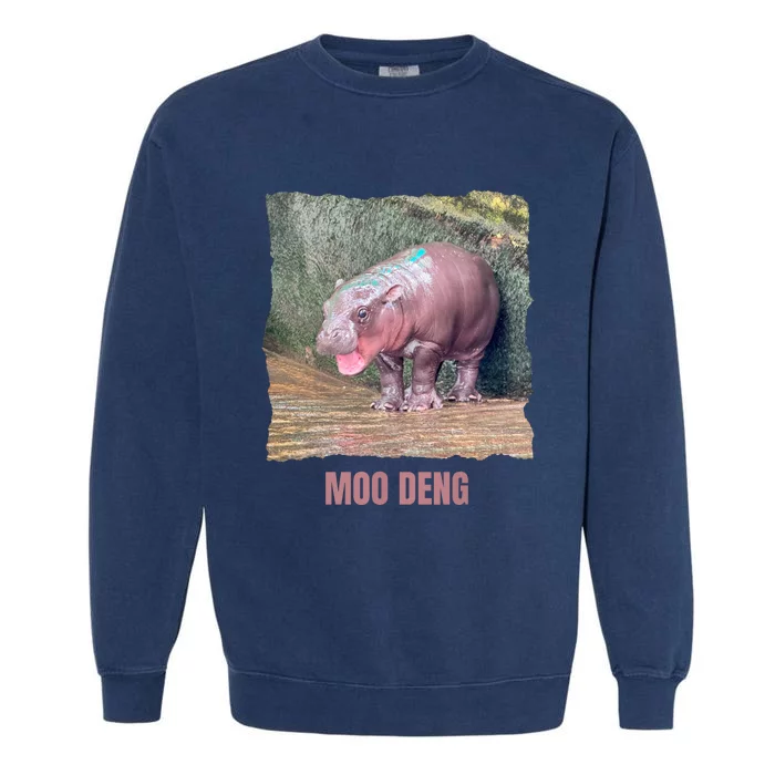 Baby Pygmy Hippo Moo Deng Garment-Dyed Sweatshirt