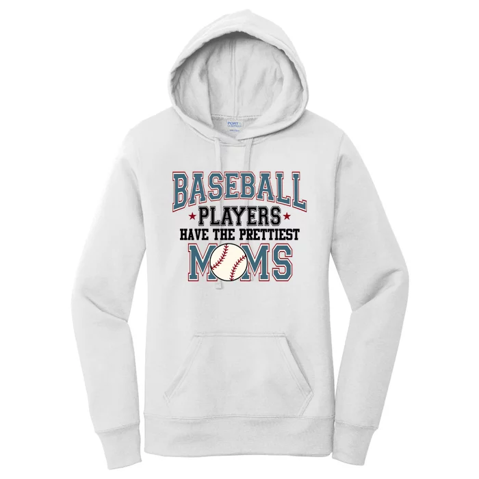 Baseball Players Have The Prettiest Moms Retro Game Day Women's Pullover Hoodie