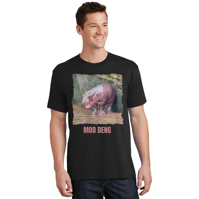 Baby Pygmy Hippo Moo Deng Funny T-Shirt