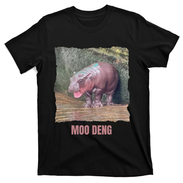 Baby Pygmy Hippo Moo Deng Funny T-Shirt