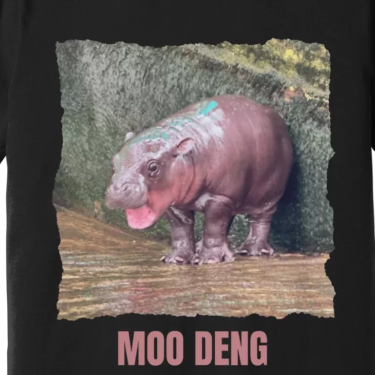 Baby Pygmy Hippo Moo Deng Funny Premium T-Shirt