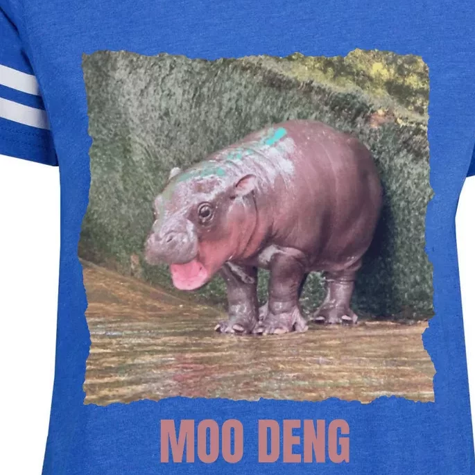 Baby Pygmy Hippo Moo Deng Funny Enza Ladies Jersey Football T-Shirt