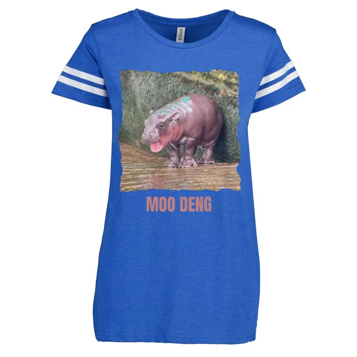 Baby Pygmy Hippo Moo Deng Funny Enza Ladies Jersey Football T-Shirt