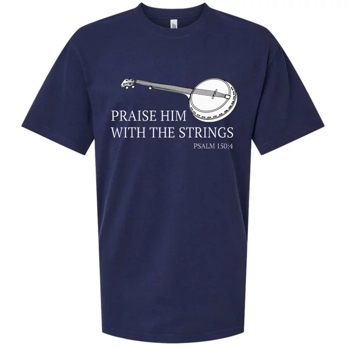 Banjo Praise Him With The Strings Bluegrass Guitar Sueded Cloud Jersey T-Shirt