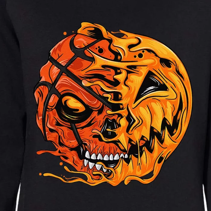 Basketball Player Halloween Pumpkin Basketball Lovers Womens California Wash Sweatshirt