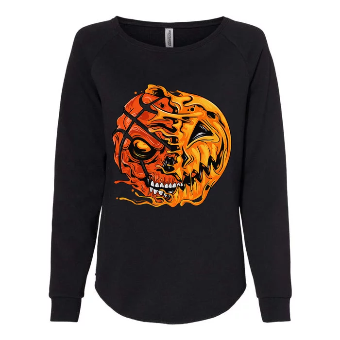 Basketball Player Halloween Pumpkin Basketball Lovers Womens California Wash Sweatshirt