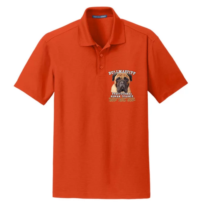 Bullmastiff Professional Human Trainer Cute Dog Dry Zone Grid Performance Polo