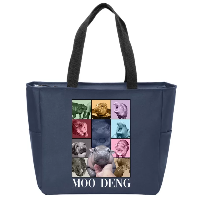 Baby Pygmy Hippo Moo Deng Era Zip Tote Bag