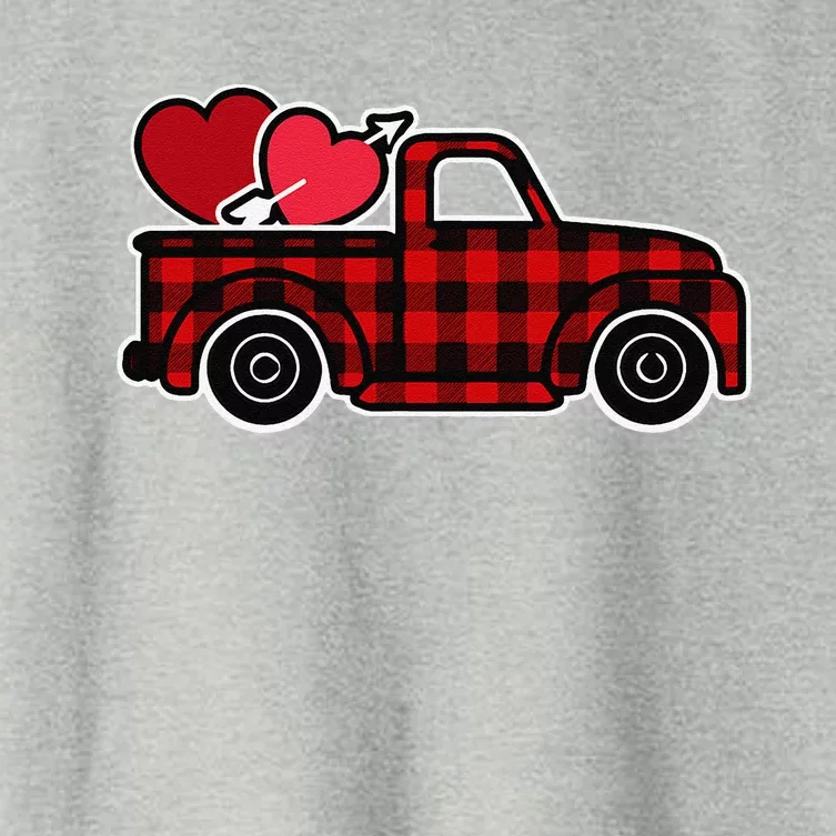 Buffalo Plaid Heart Valentine's Day Buffalo Truck Cute Women's Crop Top Tee