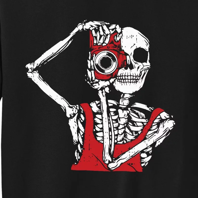 Bone Photographer Halloween Costume Skeleton Lover Tall Sweatshirt