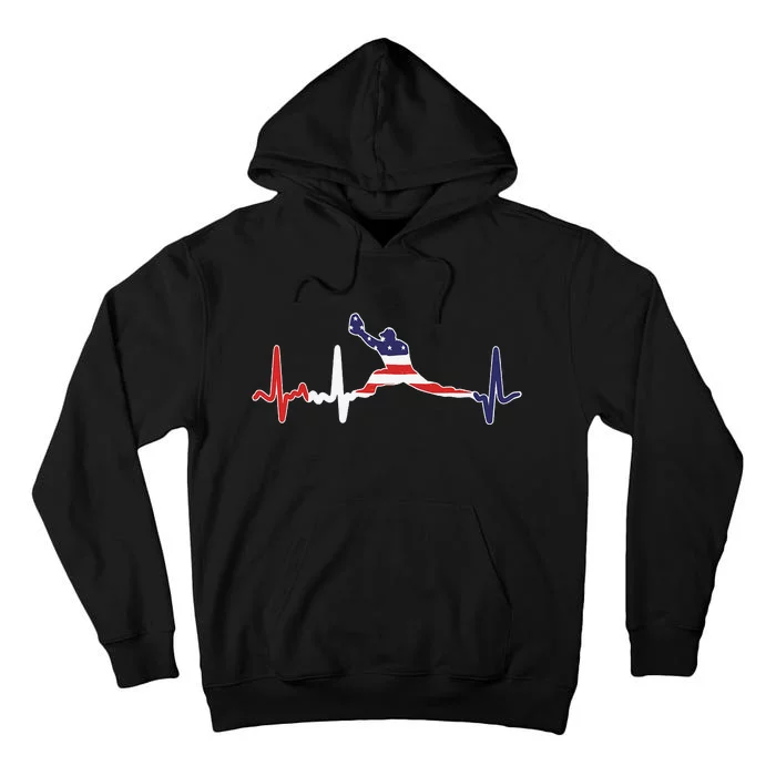 Baseball Player Heartbeat Baseball First Baseman Flag Tall Hoodie