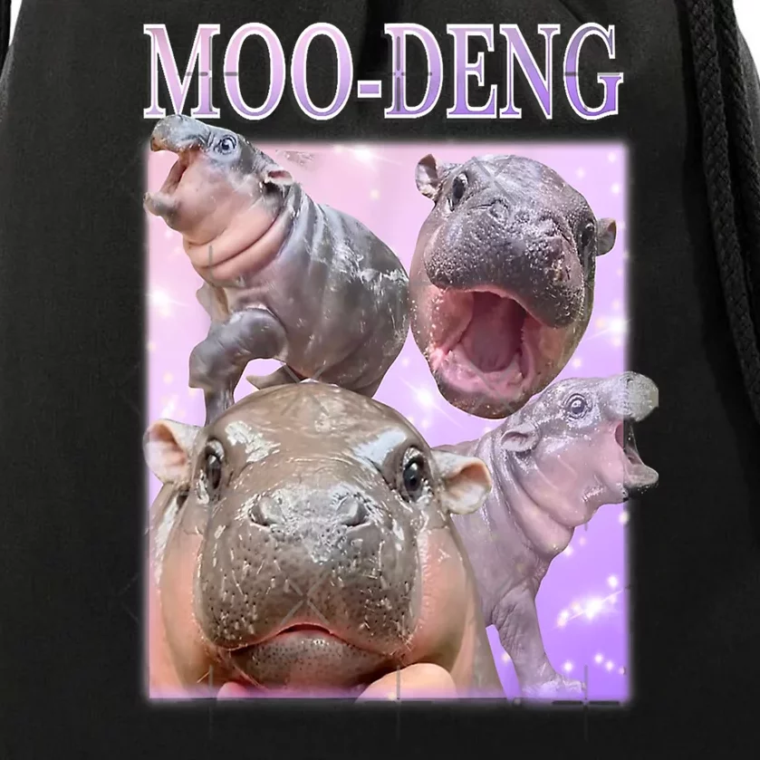 Baby Pigmy Hippo Moodeng Funny Moodeng The Famous Gift Drawstring Bag