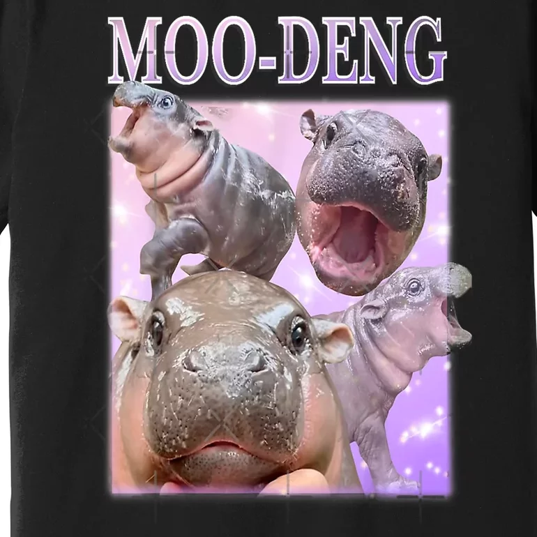 Baby Pigmy Hippo Moodeng Funny Moodeng The Famous Gift Premium T-Shirt