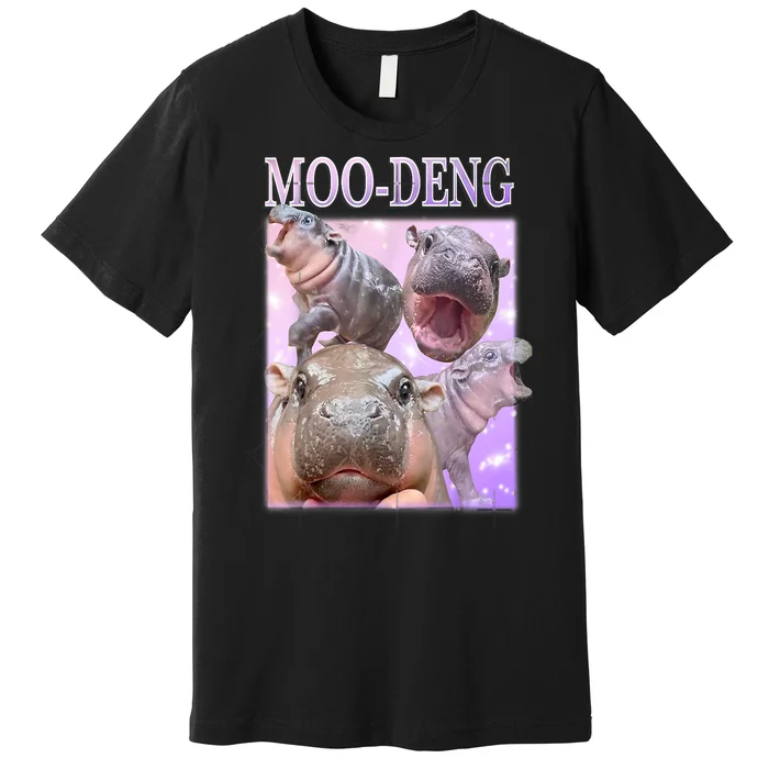 Baby Pigmy Hippo Moodeng Funny Moodeng The Famous Gift Premium T-Shirt