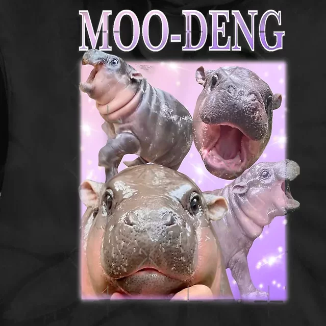 Baby Pigmy Hippo Moodeng Funny Moodeng The Famous Gift Tie Dye Hoodie