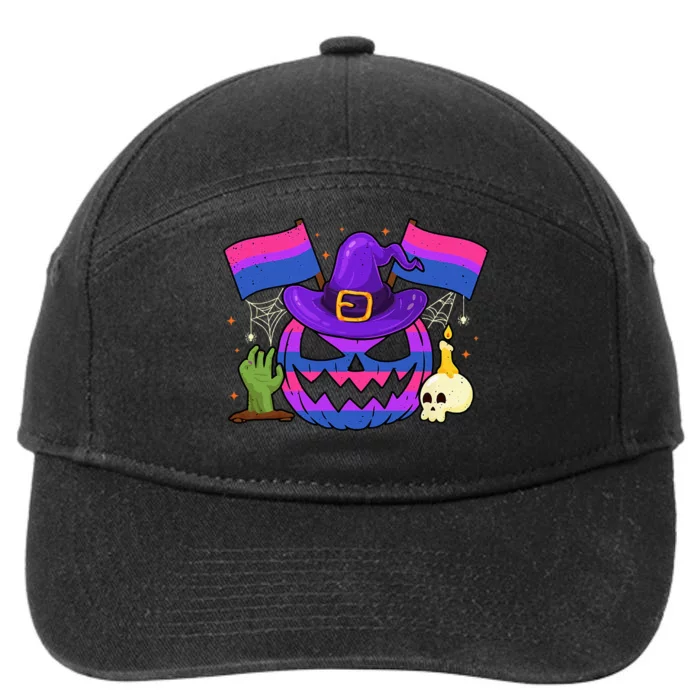 Bisexual Pride Halloween Pumpkin Party 7-Panel Snapback Hat