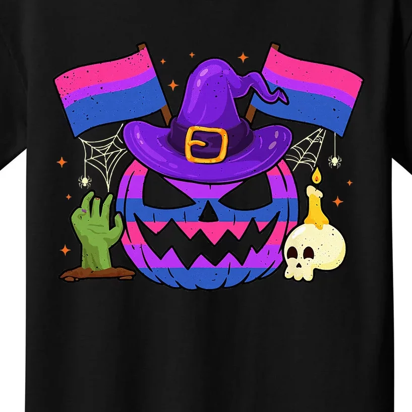 Bisexual Pride Halloween Pumpkin Party Kids T-Shirt