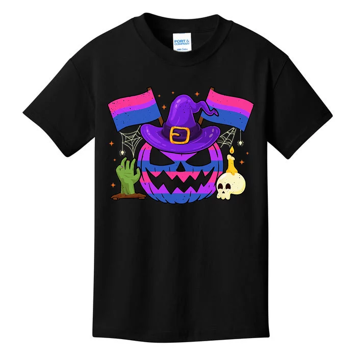 Bisexual Pride Halloween Pumpkin Party Kids T-Shirt