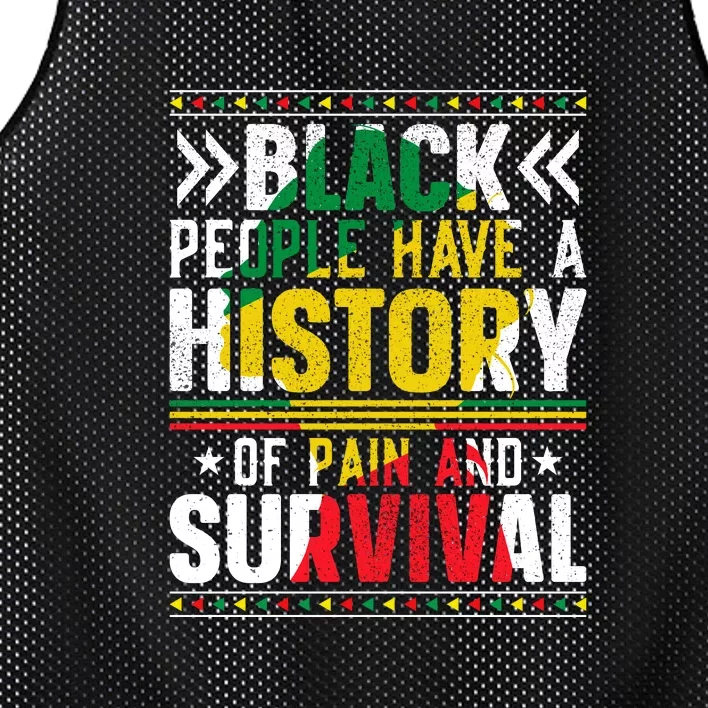 Black People Have A History Of Pain And Surviva Juneteenth Day Gift Mesh Reversible Basketball Jersey Tank