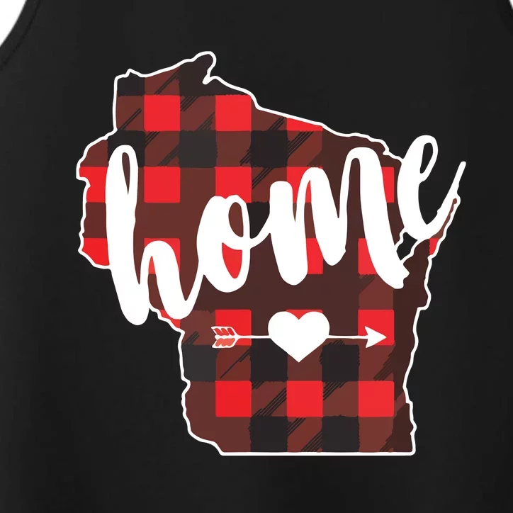 Buffalo Plaid Heart Minnesota Home State Lumberjack VNeck Performance Tank