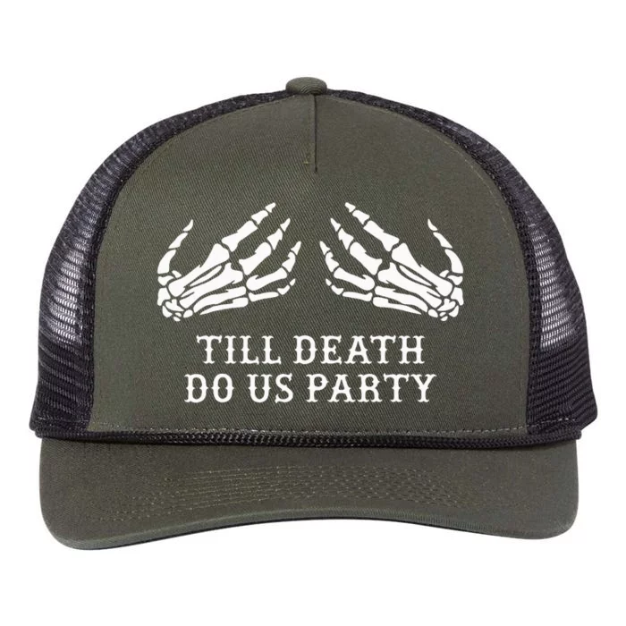 Bachelorette Party Halloween Decorations Spooky Till Death Do Us Party Retro Rope Trucker Hat Cap