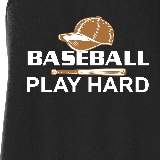 Baseball Play Hard Women's Racerback Tank