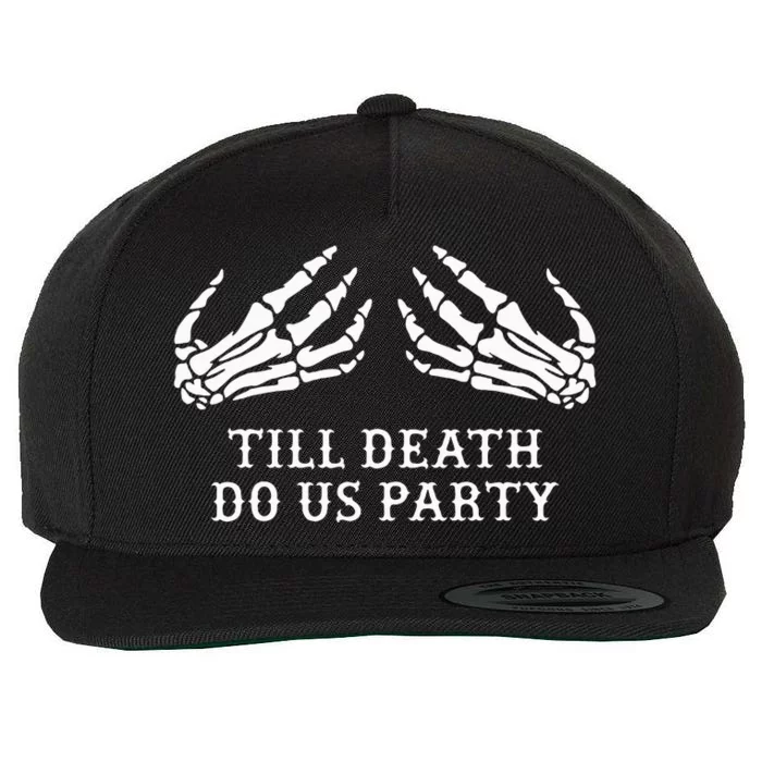 Bachelorette Party Halloween Decorations Spooky Till Death Do Us Party Wool Snapback Cap