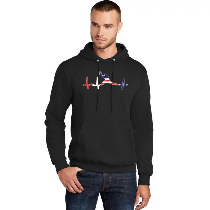 Baseball Player Heartbeat Baseball First Baseman Flag Tall Hoodie