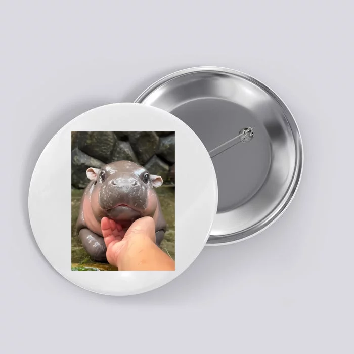 Baby Pygmy Hippo Moo Deng Button