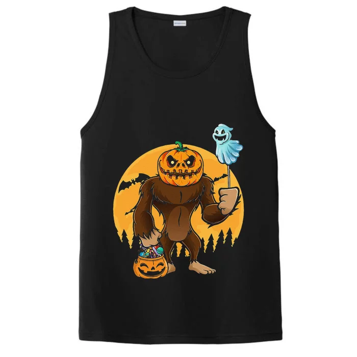 Bigfoot Pumpkin Halloween Costume Bigfoot And Moon Performance Tank