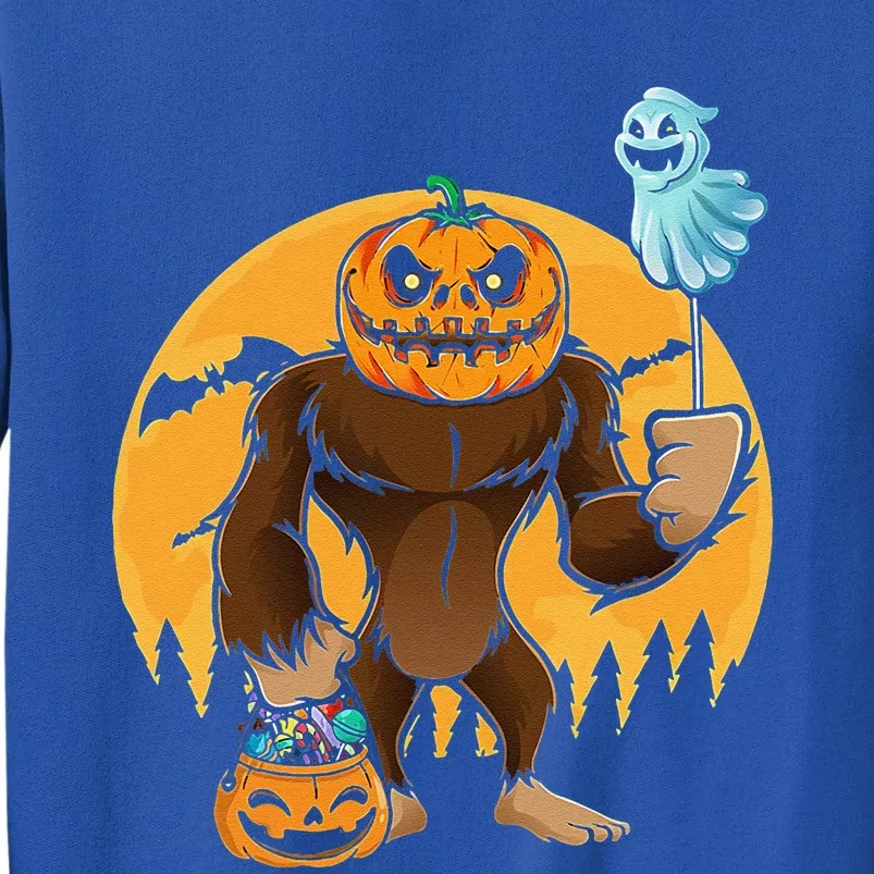 Bigfoot Pumpkin Halloween Costume Bigfoot And Moon Tall Sweatshirt